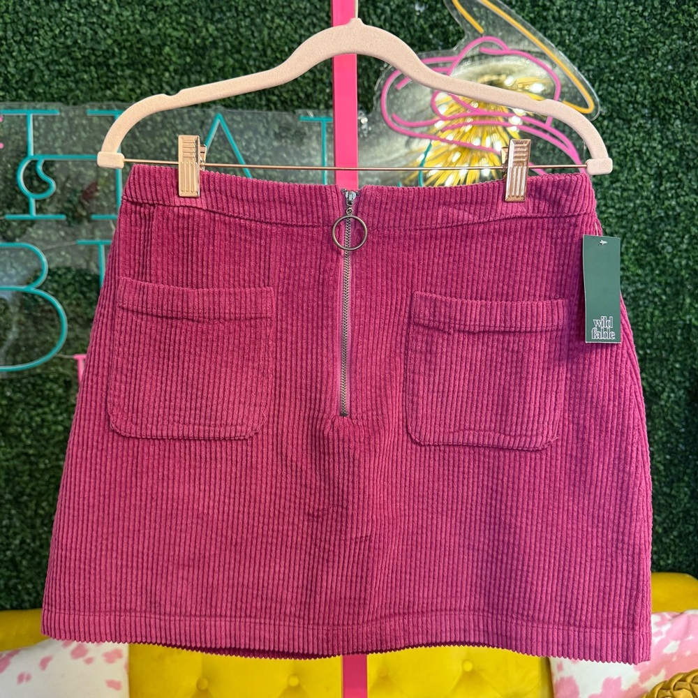 Wild Fable Berry Corduroy Mini Skirt Size M NWT